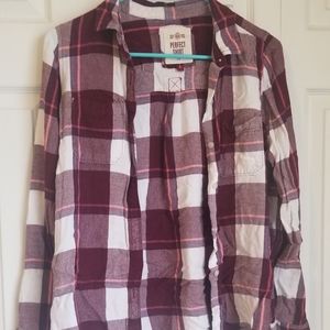 SO Burgundy/Maroon and White flannel, juniors S